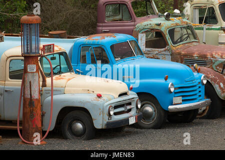 Tom Hennigars Oldtimer-Tankstelle, Whitman County, Washington Stockfoto