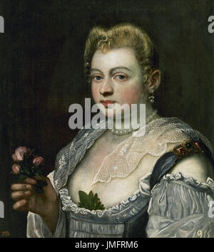 Domenico Tintoretto (1560-1635). Italienischer Maler. Flora, ca.1590. Prado-Museum. Madrid. Spanien. Stockfoto