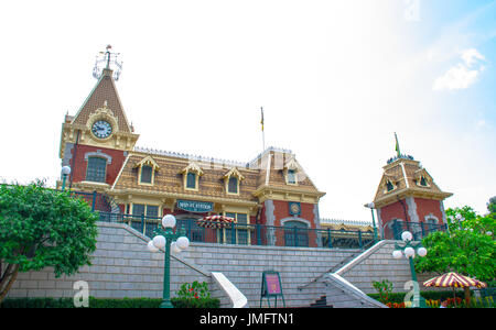 Hong Kong Disneyland Straße Hauptbahnhof, Hong Kong Disneyland Stockfoto