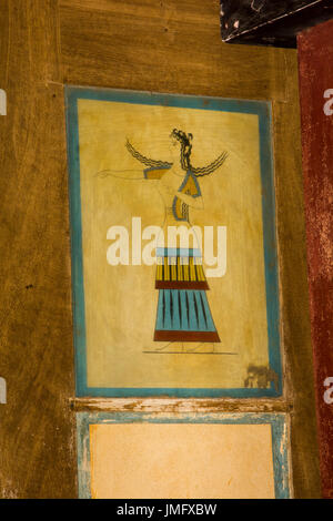 Der Palast von Knossos war das zeremonielle und politische Zentrum der minoischen Zivilisation und Kultur. Hier ist die Königin megaron mit Dolphin Fresken. Stockfoto