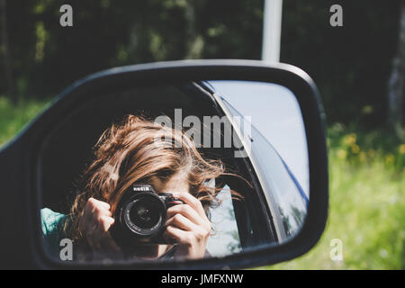 Spiegel der hinteren Ansicht Stockfoto