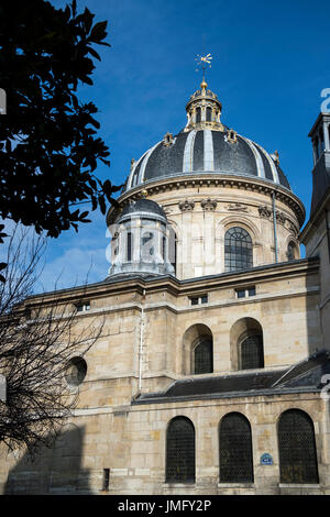 EUROPA, FRANKREICH, PARIS, RUE MAZARIN, INSTITUT DE FRANCE GEBÄUDE DETAIL Stockfoto