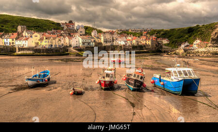 North Yorkshire Staithes Hafen Stockfoto