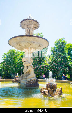 La Alcachofa Brunnen. Der Retiro, Madrid, Spanien. Stockfoto