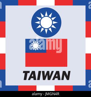 Offizielle Flaggen, Fahne und Wappen Arm von Taiwan Stock Vektor