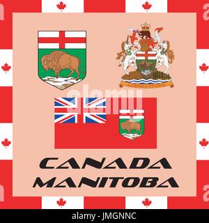 Offiziellen staatlichen Elemente des Canada - Manitoba Stock Vektor
