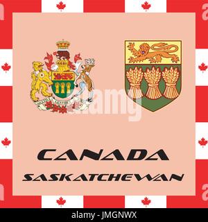 Offiziellen staatlichen Elemente des Canada - Saskatchewan Stock Vektor