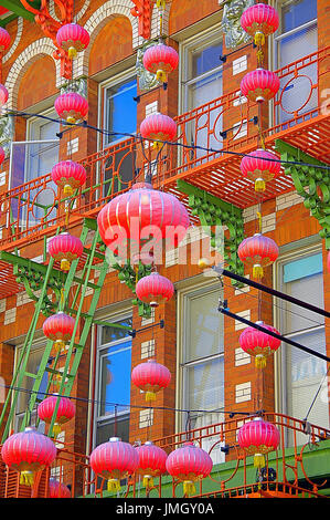 Laternen in San Fransisco ChinaTown Stockfoto