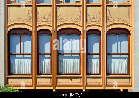 Brüssel, Belgien. Hotel Van Eetvelde (Victor Horta, 1897: Jugendstil) bei 4 Avenue Palmerston Stockfoto