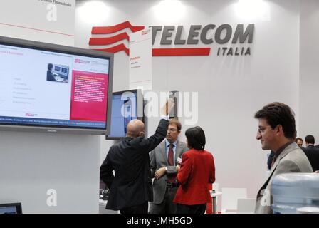 Mailand, (Italien), SMAU, internationale Exibition von Elektronik, Informatik und technologische Innovation; die Telecom Italia-stand Stockfoto