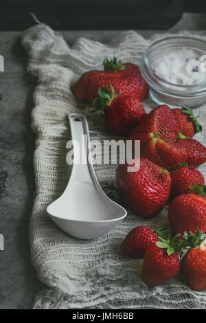 Erdbeeren für Marmelade Stockfoto