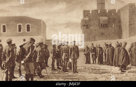 General Allenby Adressierung der Honoratioren der Stadt von Jerusalem, 1917 Stockfoto