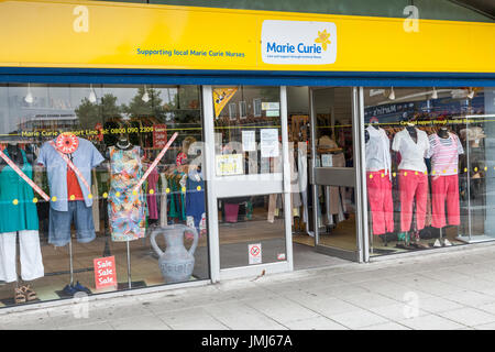 Marie Curie-Charity-Shop in Billingham, England, UK Stockfoto