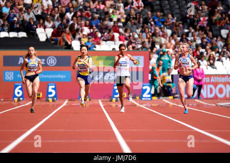 Georgina Hermitage im Wettbewerb mit der T37 100m bei den Para Leichtathletik-Weltmeisterschaft in London Stadium Stockfoto