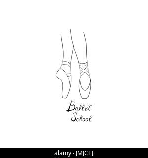 Ballett-Schule-Logo-Design. Theater-Performance-Zeichen. Ballerina-Tanz-Symbol Stock Vektor