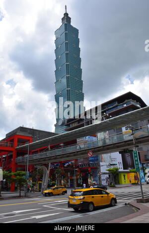 Dies ist das Taipei 101 Gebäude, das einst die 2. höchste Gebäude der Welt war. Taiwan. Stockfoto