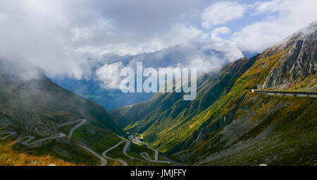 Der Gotthard-Pass-Straße in der Schweiz Stockfoto