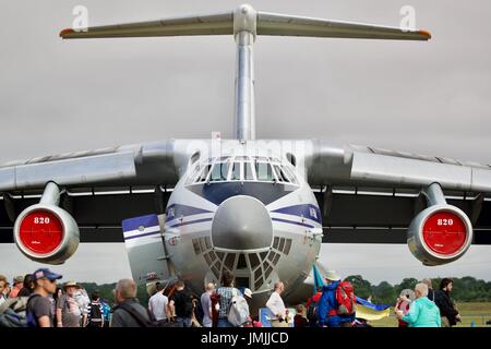 Ukrainische Luftwaffe Iljuschin il-76 Transportflugzeug an der Royal International Air Tattoo Stockfoto