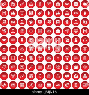 100 Business Training Icons set rot Stock Vektor