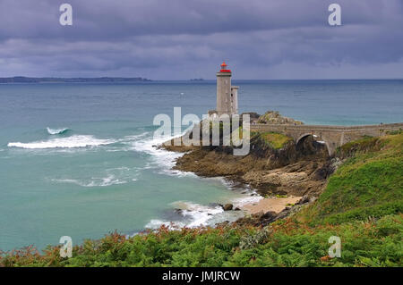 Petit Minou Leuchtturm in der Bretagne, Frankreich Stockfoto