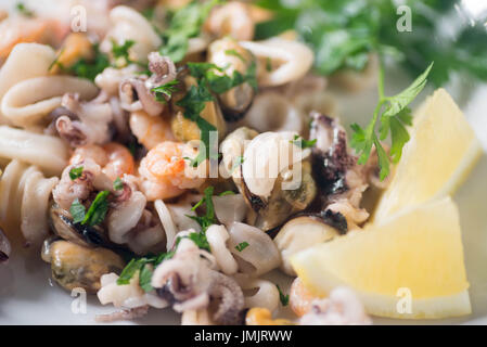 Frutti di Mare auf auf Platte selektiven Fokus Stockfoto