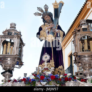 Foto einer religiösen Skulptur von Jesus Christus während der Heiligen Woche. Stockfoto