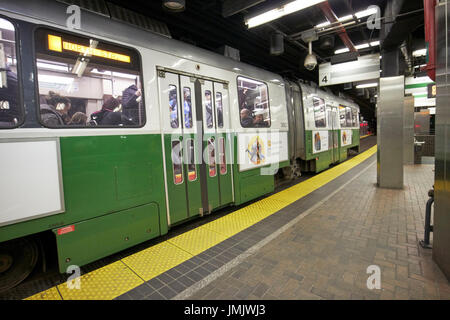 Boston MBTA Green Line U-Bahn station Park Street USA Stockfoto