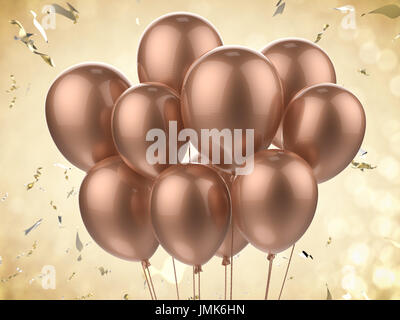 3D Rendern von einem Haufen Luftballons Stockfoto