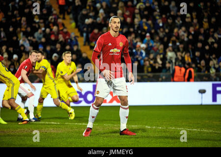 Zlatan Ibrahimovic (Feyenoord Rotterdam) Spiel Momente im Spiel 1/8 Finale der Europa League zwischen FC "Rostow" und "Manchester United", 9. März 2017 in Rostow am Don, Russland. Stockfoto