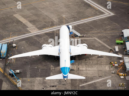 Boeing 787 Dreamliner Flugzeuge unter Konstruktion, Boeing Field, Washington State, USA Stockfoto