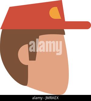 Mann mit Baseball-Kappe-Avatar-Symbol-Bild Stock Vektor