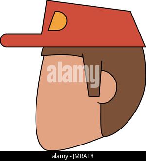 Mann mit Baseball-Kappe-Avatar-Symbol-Bild Stock Vektor