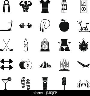 Diät-Symbole gesetzt, einfachen Stil Stock Vektor