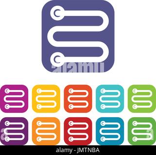 Beheizte Handtuchset Schiene Symbole Stock Vektor