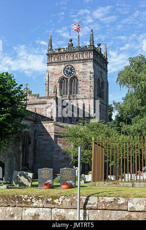 Str. Marys anglikanische Pfarrkirche, Acton, Cheshire, England, UK Stockfoto