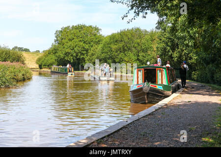 Hurleston Junction auf Llangollen Kanal Cheshire England UK Stockfoto