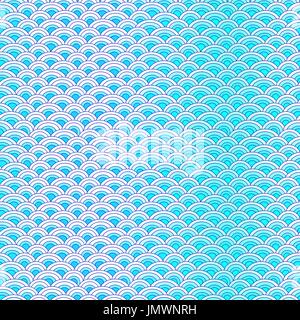Marinefische skaliert einfach Musterdesign in weichen Pastellfarben. Stock Vektor