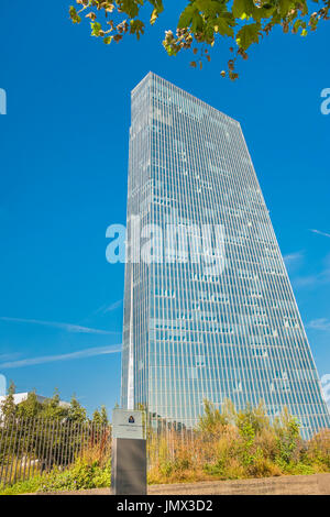 neue Europäische Zentralbank Hauptsitz außerhalb Sicht, Frankfurt Am Main, Hessen, Deutschland Stockfoto