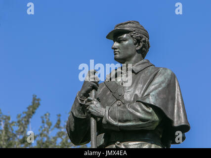 Das 7. Regiment Denkmal ehrt die 58 Männer, die Verteidigung der Union während des Bürgerkriegs starb. Die Bronzestatue des amerikanischen Bildhauers John Quincy Adams Stockfoto