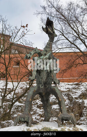 Drache des Wawel Schloss Skulptur - Symbol von Krakau, Polen. Stockfoto