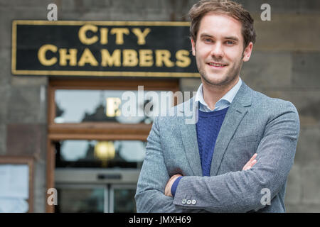 Bild: Edinburgh Council Leader Adam McVey - Porträts - City Chambers Stockfoto