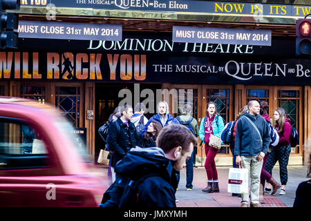 Letzten Tage des berühmten Musicals, wir rocken Weill Sie spielte im Dominion Theatre, London. Stockfoto