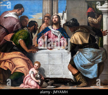 Abendmahl in Emmaus von Paolo Veronese (1528-1588), Öl auf Leinwand, c 1565-1570 Stockfoto