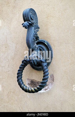 Alten Pferd Hitching Post in Siena, Toskana, Italien. Stockfoto