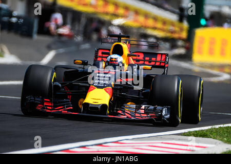 Mogyorod. 28. Juli 2017. Red Bull Racing australische Fahrer Daniel Ricciardo konkurriert während des zweiten Trainings des ungarischen Formel 1 Grand Prix am Hungaroring in Mogyorod, Ungarn am 28. Juli 2017. Bildnachweis: Jure Makovec/Xinhua/Alamy Live-Nachrichten Stockfoto
