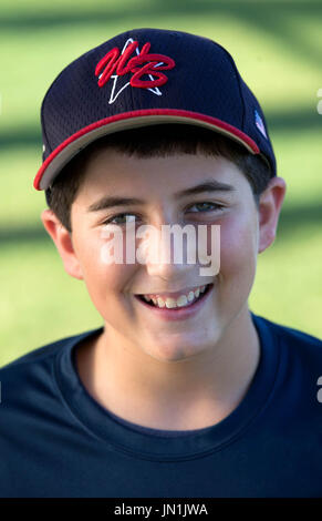 Boynton Beach, Florida, USA. 29. Juli 2017. Jason Lashley, #12, West Boynton wenig League All-Stars. Bildnachweis: Allen Eyestone/The Palm Beach Post/ZUMA Draht/Alamy Live-Nachrichten Stockfoto