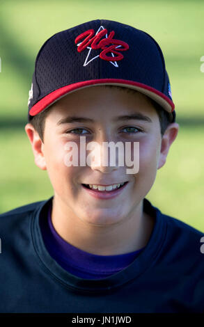 Boynton Beach, Florida, USA. 29. Juli 2017. Matthew Lashley, #24, West Boynton wenig League All-Stars. Bildnachweis: Allen Eyestone/The Palm Beach Post/ZUMA Draht/Alamy Live-Nachrichten Stockfoto