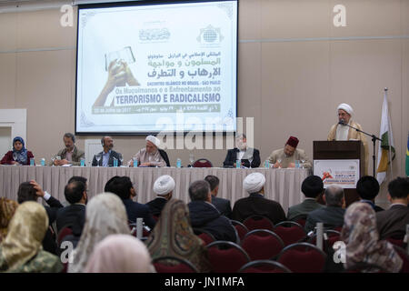 São Paulo, São Paulo, Brasilien. 29. Juli 2017. Iranische Ayatollah MOSHEN ARAKI, besucht die Veranstaltung '' die Muslime und die Konfrontation gegen Terrorismus und Radikalismus '' gefördert vom islamischen Zentrum in Brasilien in einem Hotel in Sao Paulo, Brasilien am Samstag (29) Credit: Paulo Lopes/ZUMA Draht/Alamy Live News Stockfoto