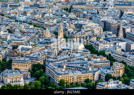 Skyline von Paris, Frankreich, Europa von Eiffelturm gesehen Stockfoto