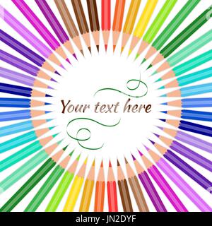 Bleistifte mit text Stock Vektor